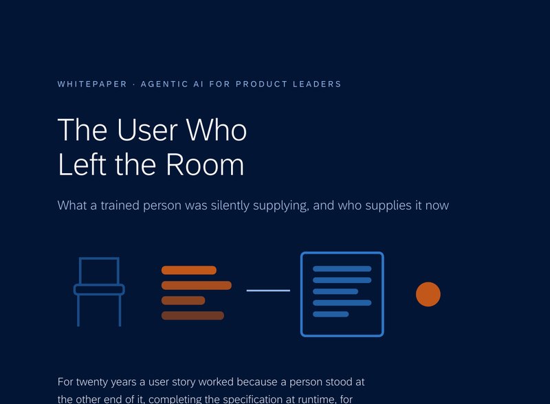 The User Who Left the Room. What a trained person was silently supplying, and who supplies it now.